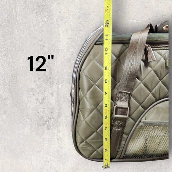 Joan & David Quilted Olive Green Pet Carrier Travel Bag Sherpa Pad Small Animal - Picture 14 of 14